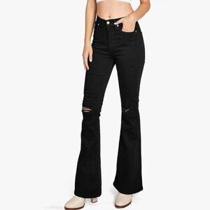 Celebrity Pink High Waist Distress Flare Jeans